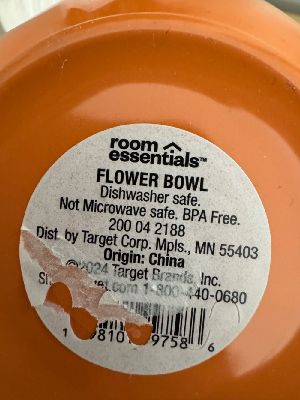 Room Essentials Melamine Bright Orange Flower Bowls Set of 2 NEW - Picture 2 of 4